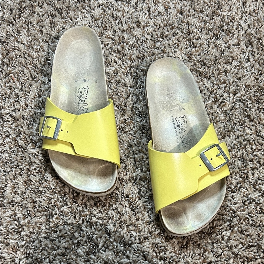 Birkenstock Yellow Slide Sandals